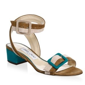 💚 NEW! Jimmy Choo Colorblock Suede Sandals